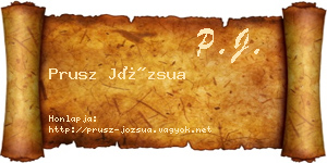 Prusz Józsua névjegykártya